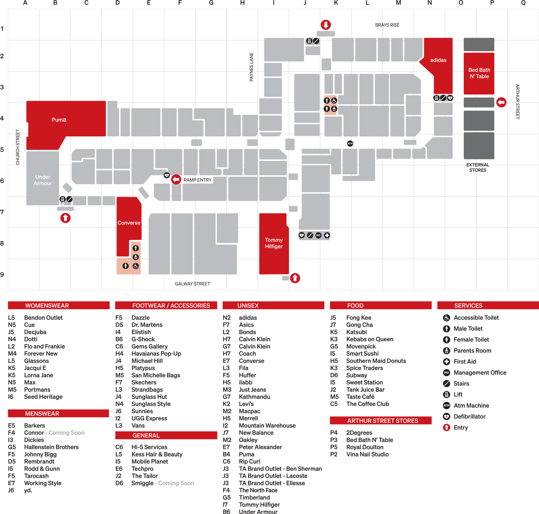 Dress Smart Auckland Centre Map